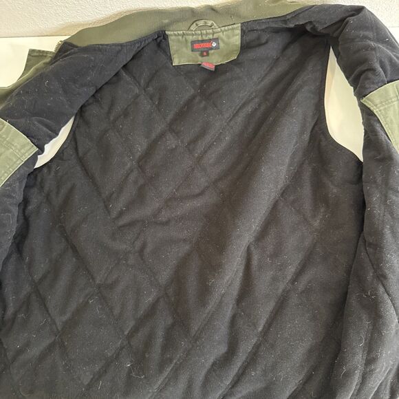 MENS WOLVERINE Zip Up Canvas VEST Size XL Olive Green Quilted Lining - Picture 5 of 8